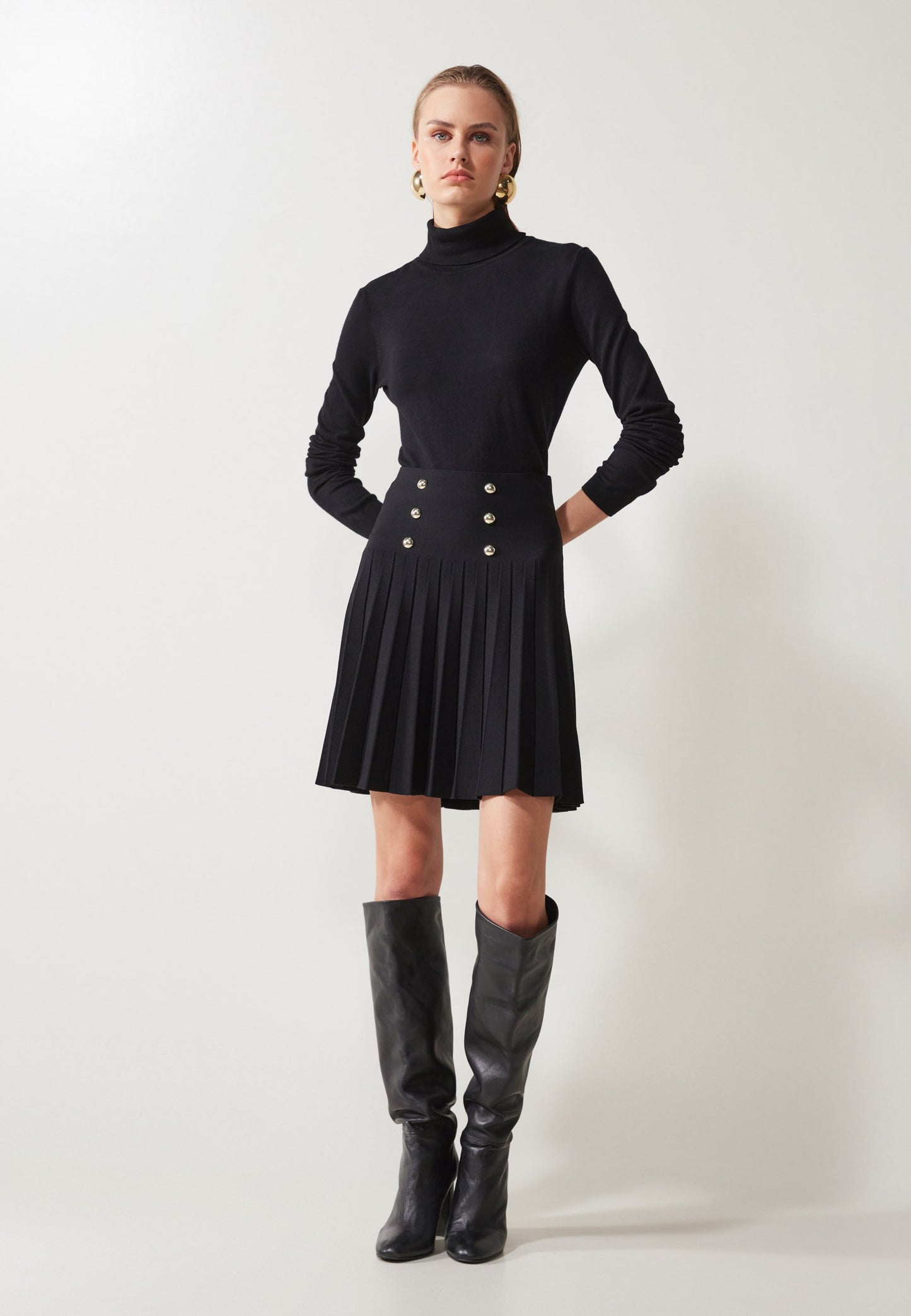 Anna Field MINI SKIRT WITH BUTTONS - A-line Skirt - Black
