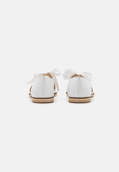 Anna Field Leather - Ankle Strap Ballet Pumps - White