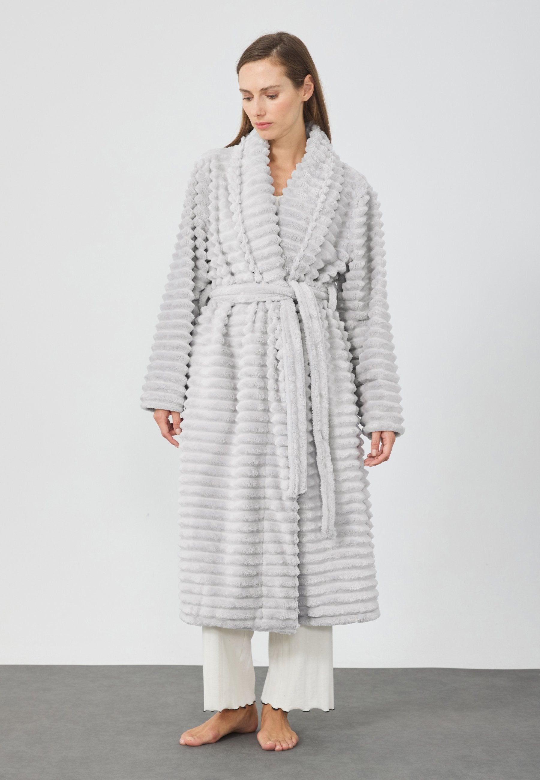 Anna Field Dressing Gown - Grey
