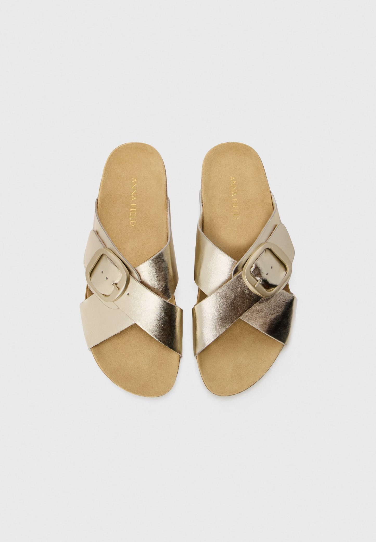 LEATHER - Mules - Gold-coloured