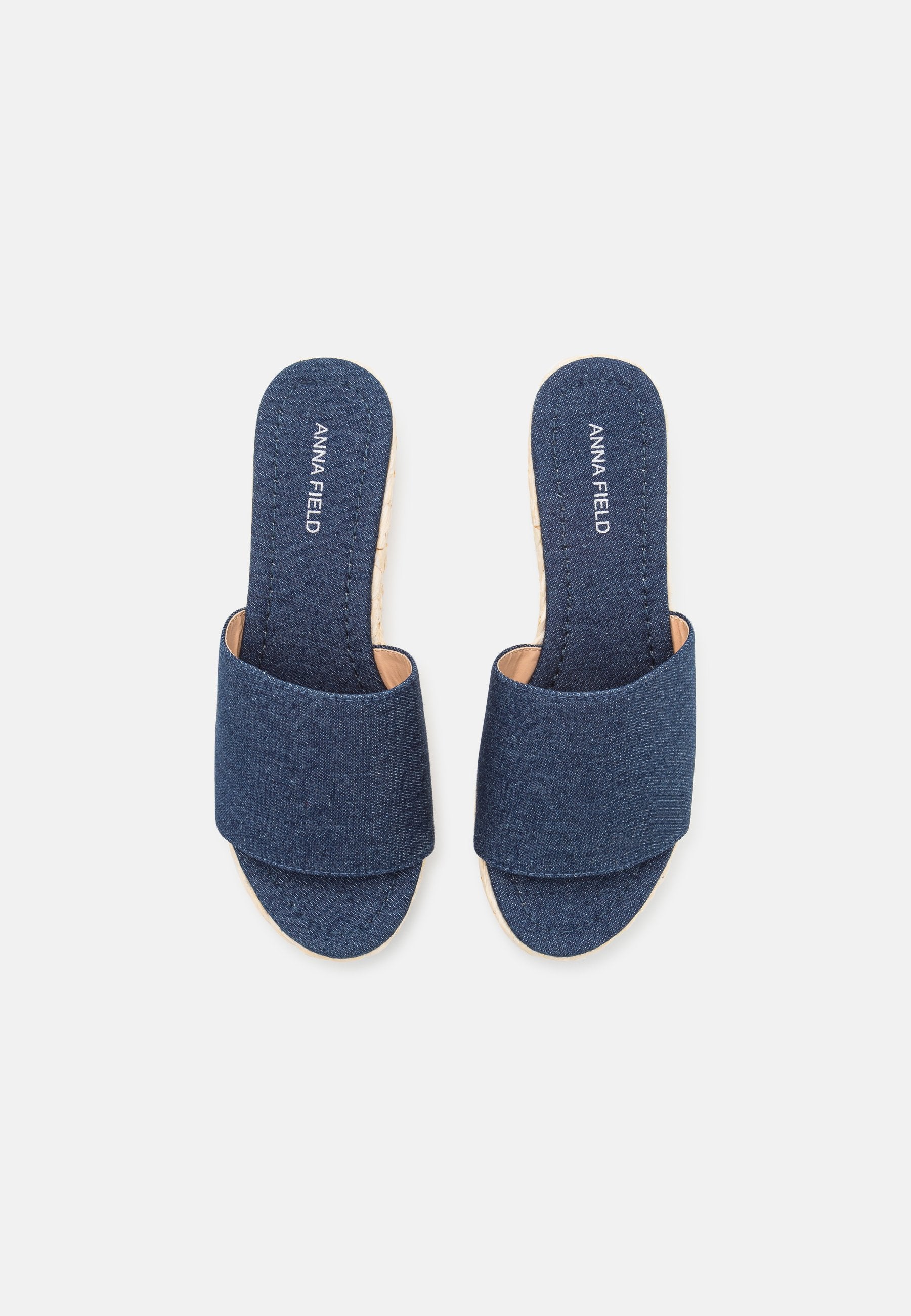 Anna Field Heeled Mules - Blue Denim