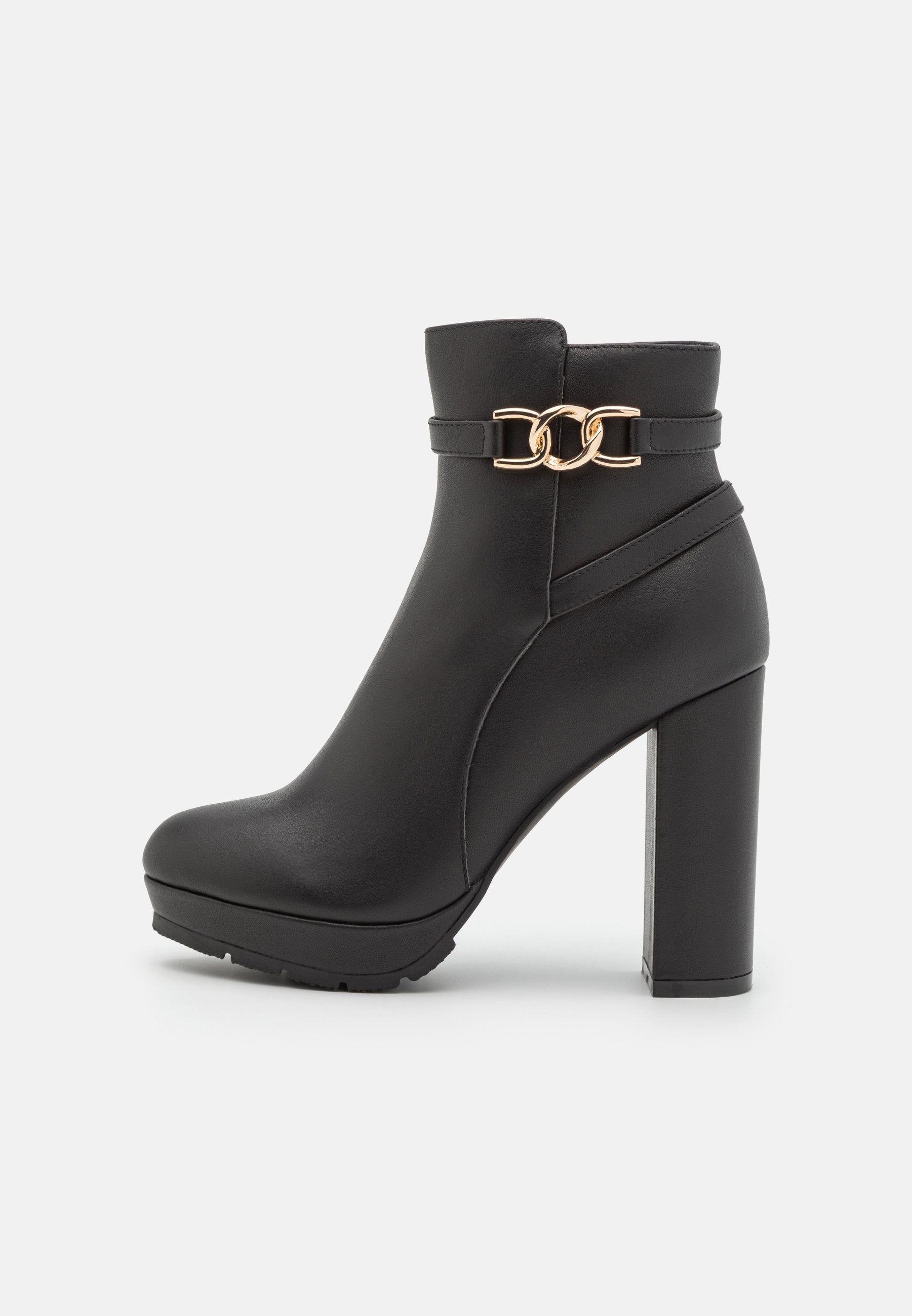 Anna Field Leather- Platform Ankle Boots - Black