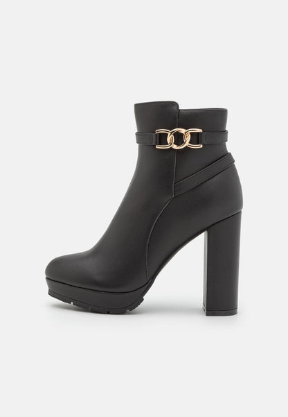 Anna Field Leather- Platform Ankle Boots - Black
