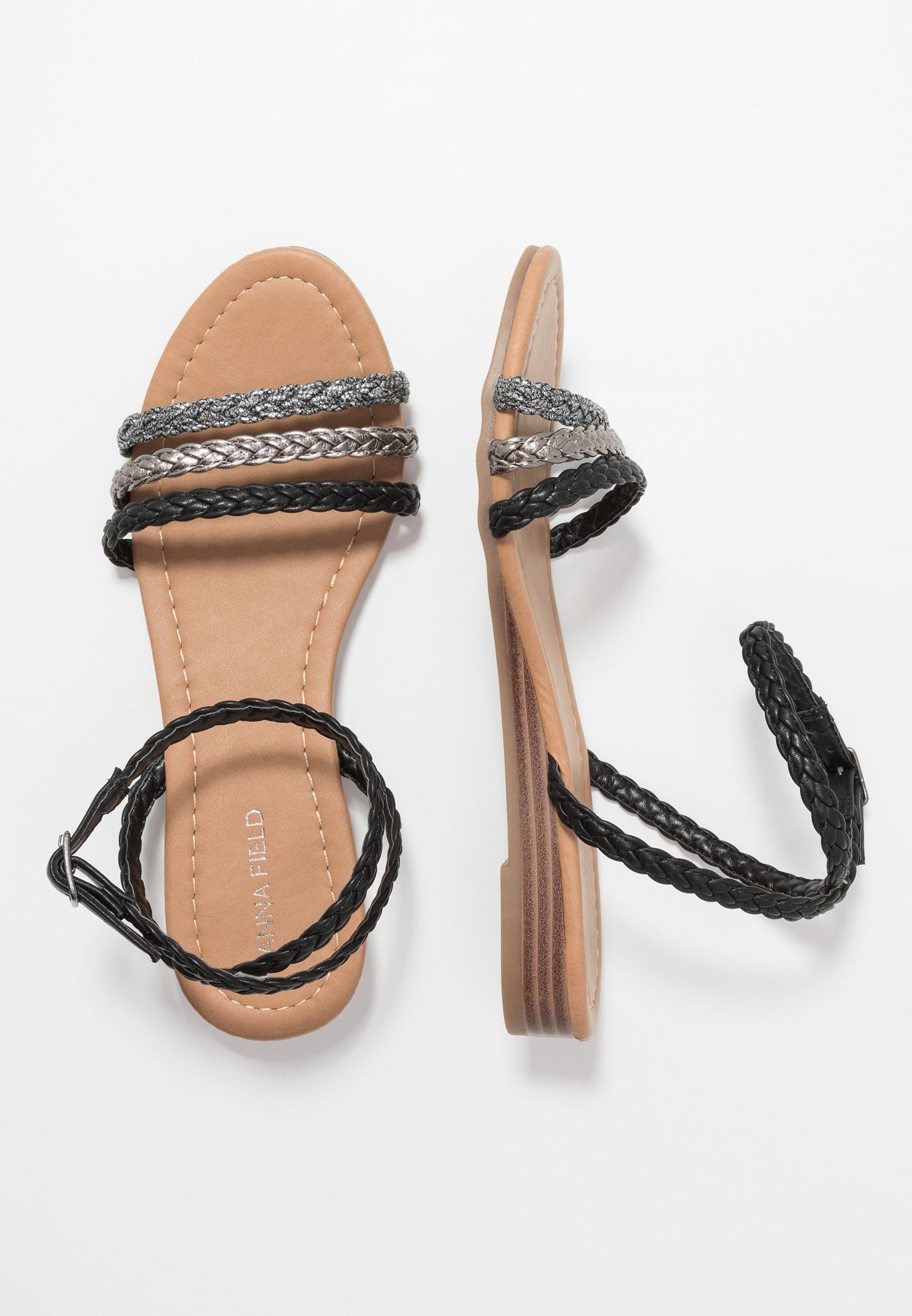 Anna Field Sandals - Black/Silver