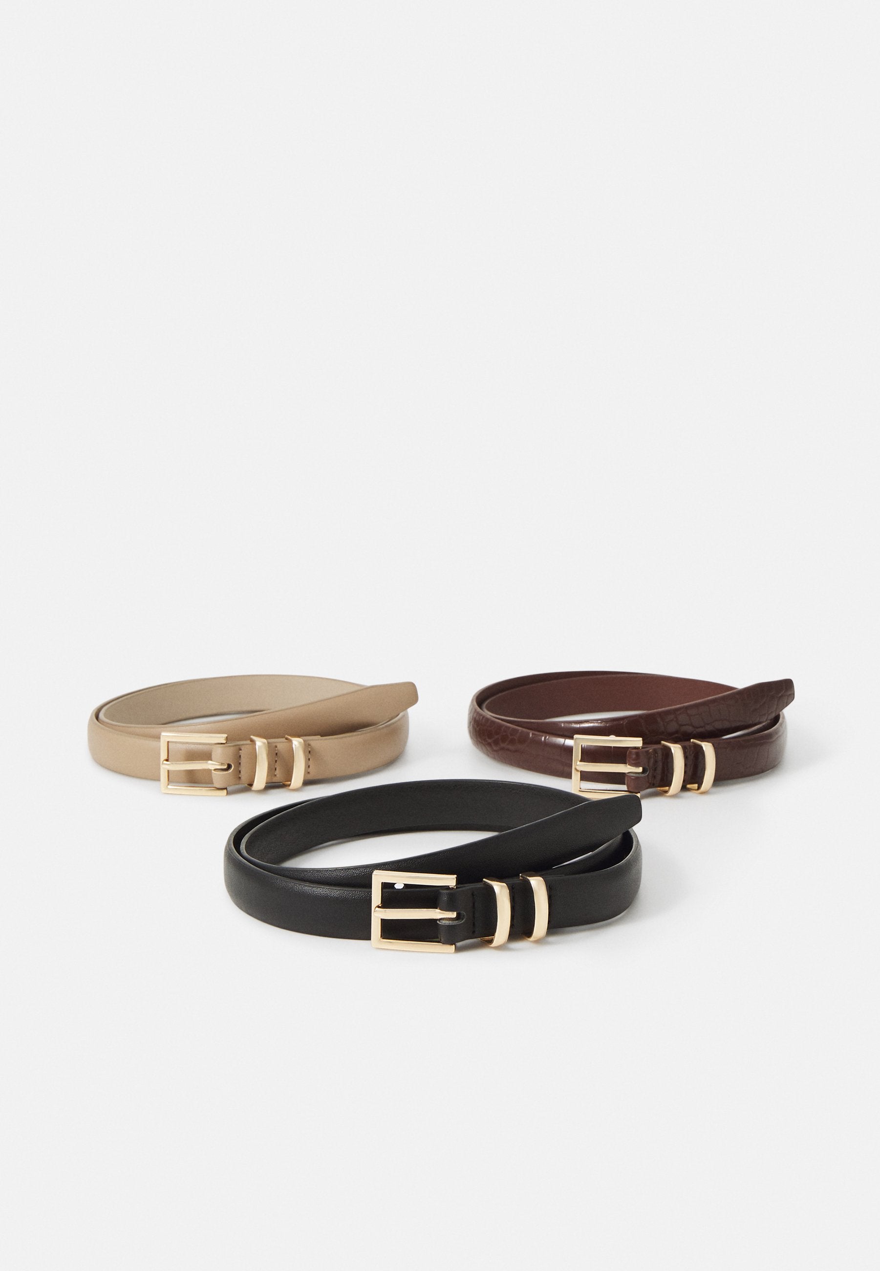 Anna Field 3 PACK - Belt - Black /brown/beige