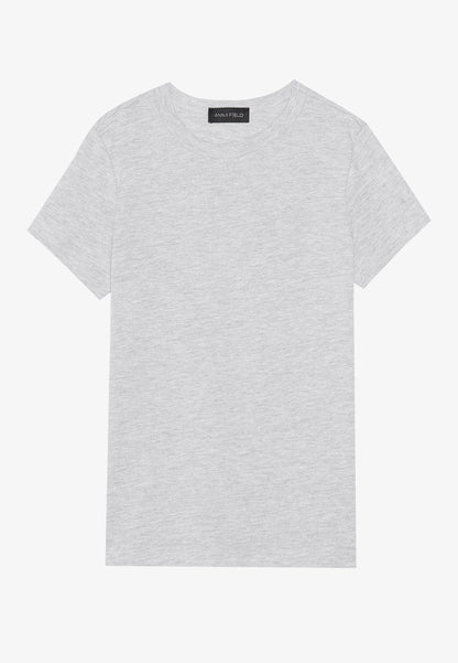 Anna Field 5 PACK - Print T-shirt - Egret/light Grey/evening Blue/black/evening Blue/egret
