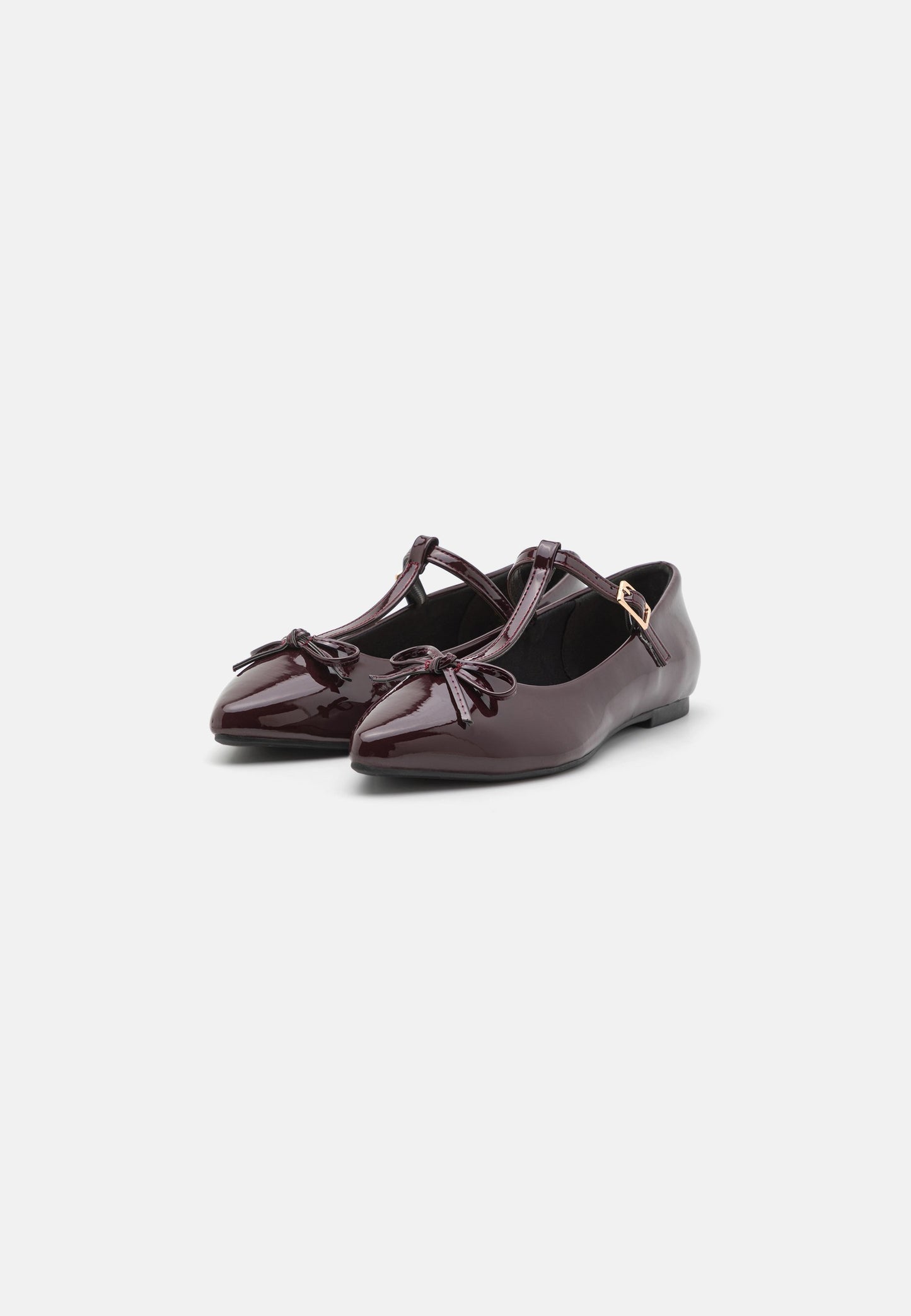  Ankle Strap Ballet Pumps - Dark Red