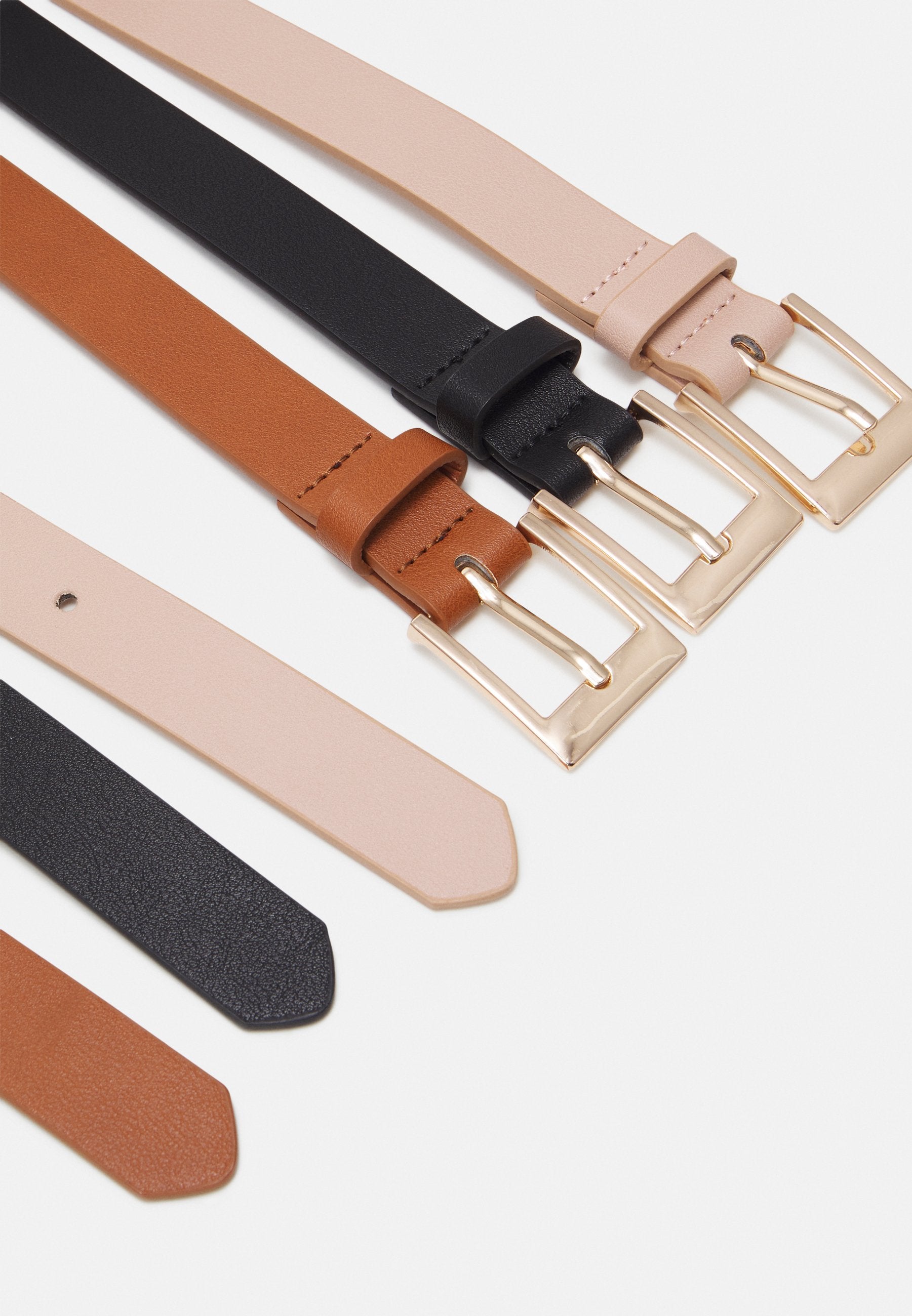 Anna Field 3 PACK - Belt - Black/cognac/pink