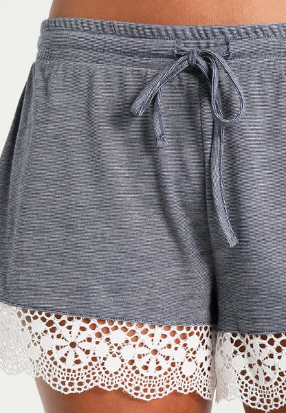 Anna Field Sarah Short Pj Set- Pyjama Set - Off-White/Dark Blue