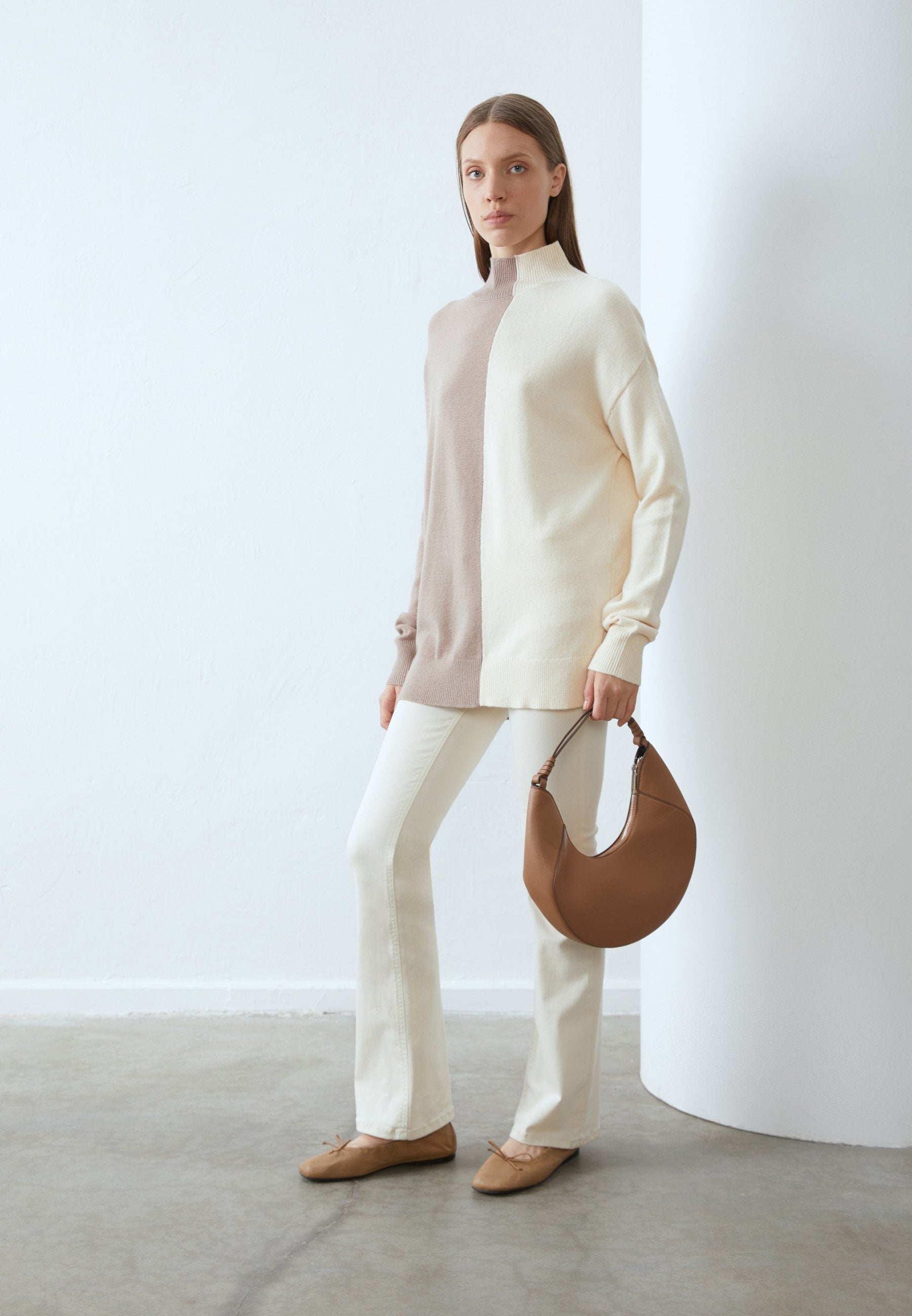 Anna Field Jumper - Off-white/taupe