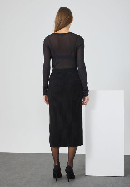 Anna Field KNIT SKIRT WITH BUTTONS - Pencil Skirt - Black