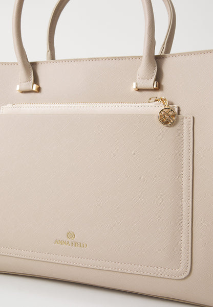 Anna Field Laptop Bag - Taupe/offwhite