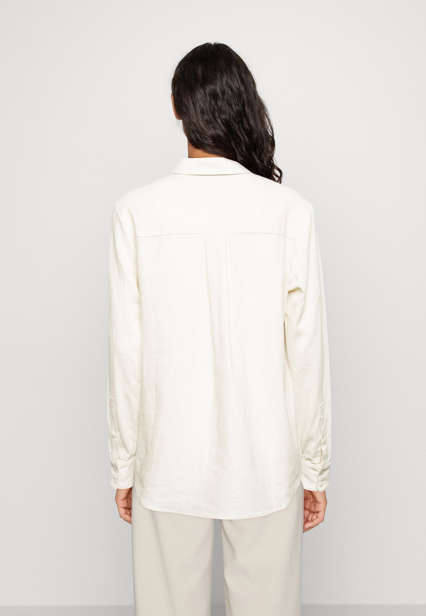 Anna Field Linen-Mix Button Down Blouse - Button-Down Blouse - Beige