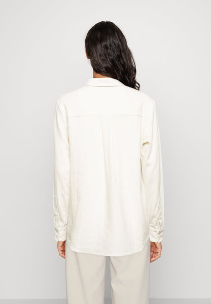 Anna Field Linen-Mix Button Down Blouse - Button-Down Blouse - Beige