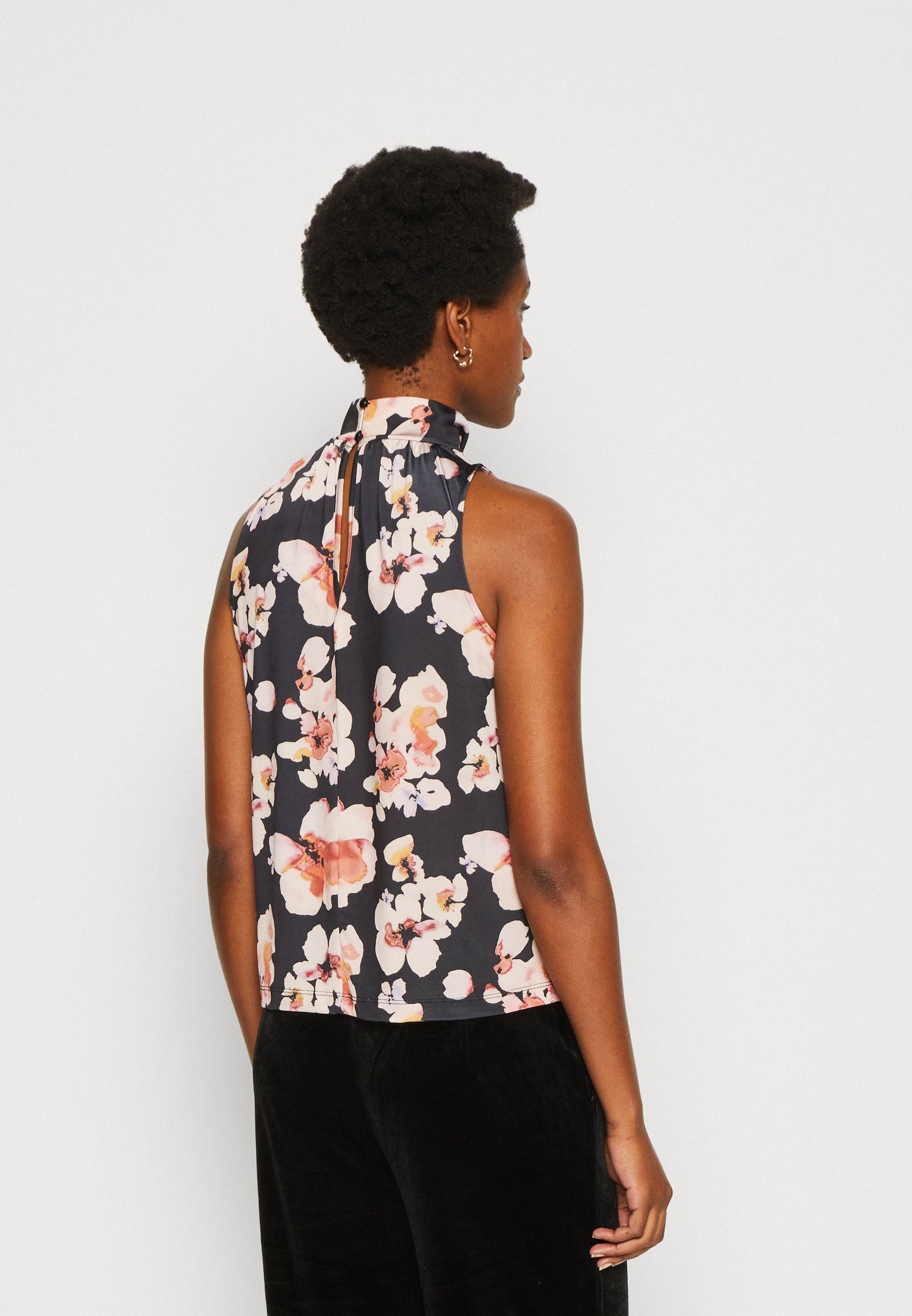 Anna Field Top - Black/Pink