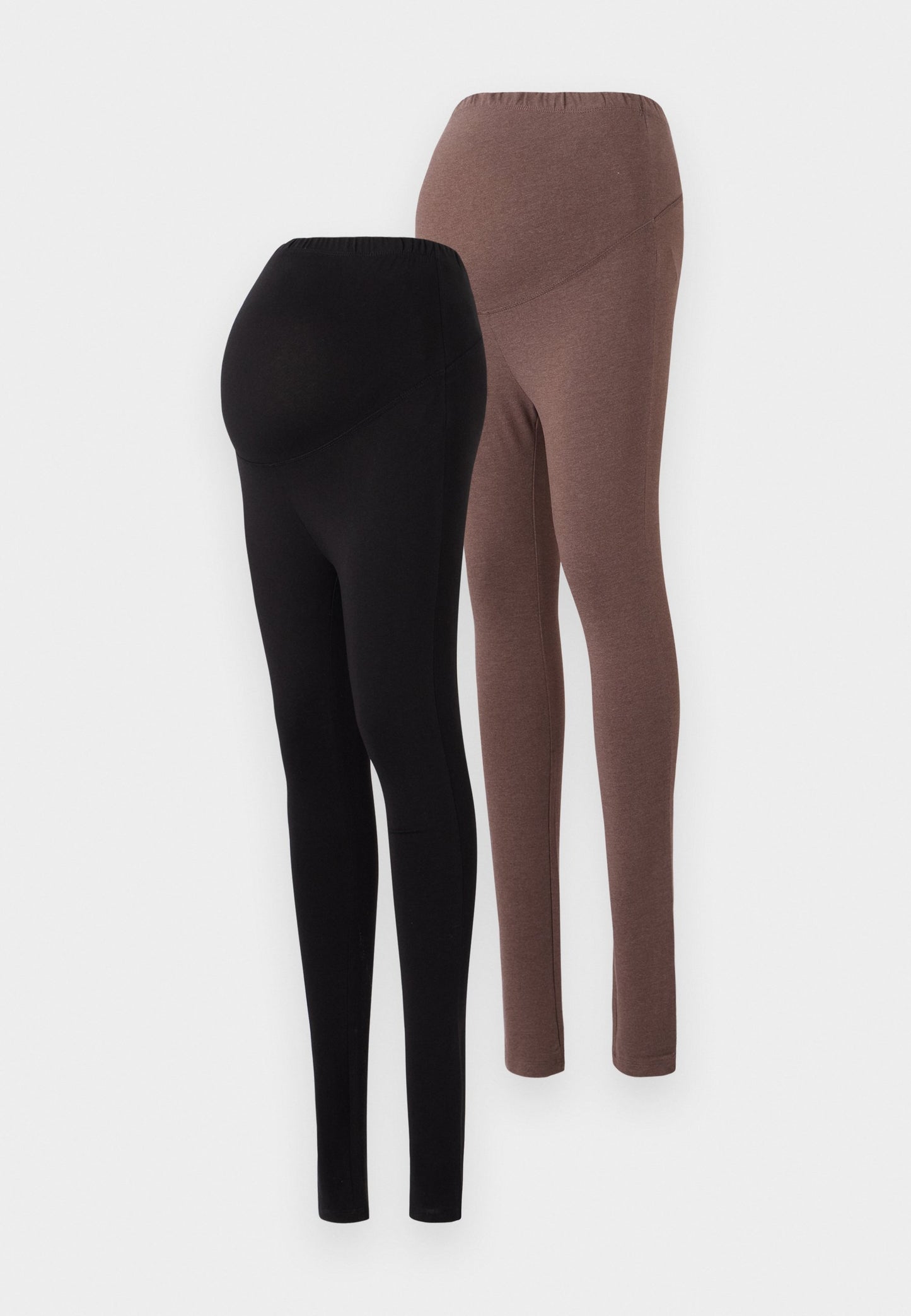  2 PACK - Leggings - Trousers - Black/mottled Dark Brown