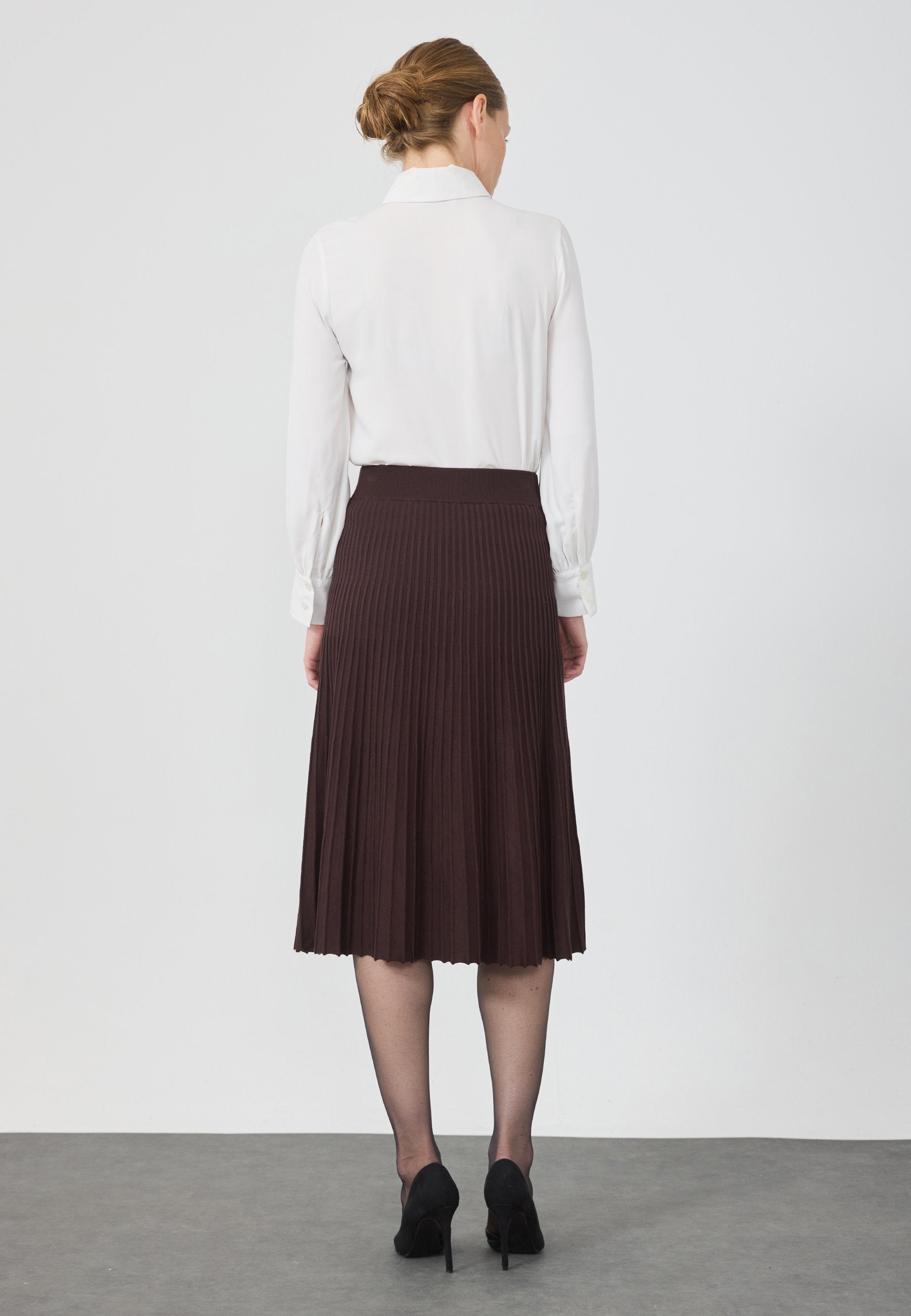 Anna Field KNITTED PLISSE - Pleated Skirt - Shaved Chochlate