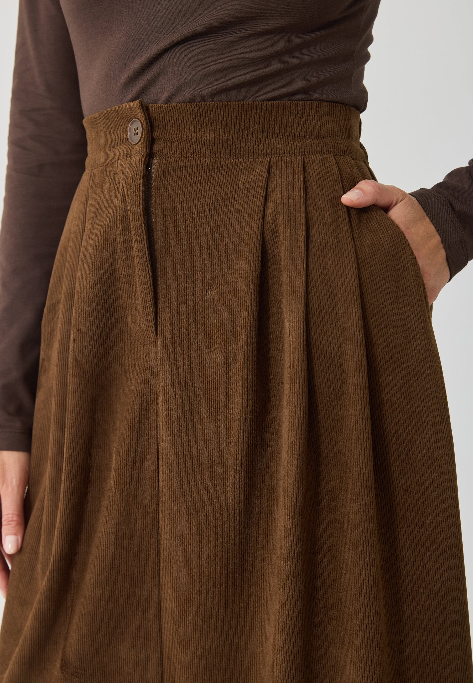 Anna Field A-line Skirt - Pinecone