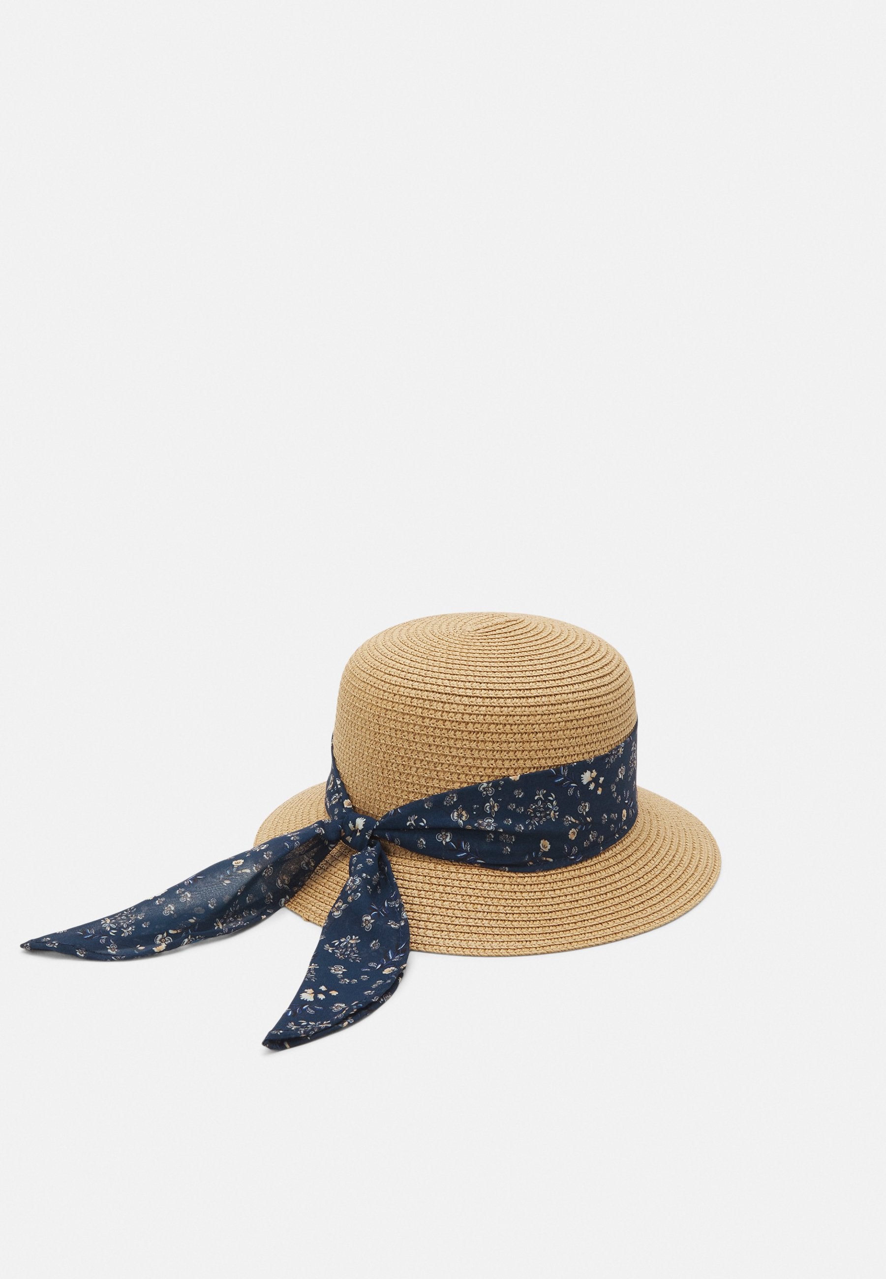 Anna Field Hat - Tan/Dark Blue