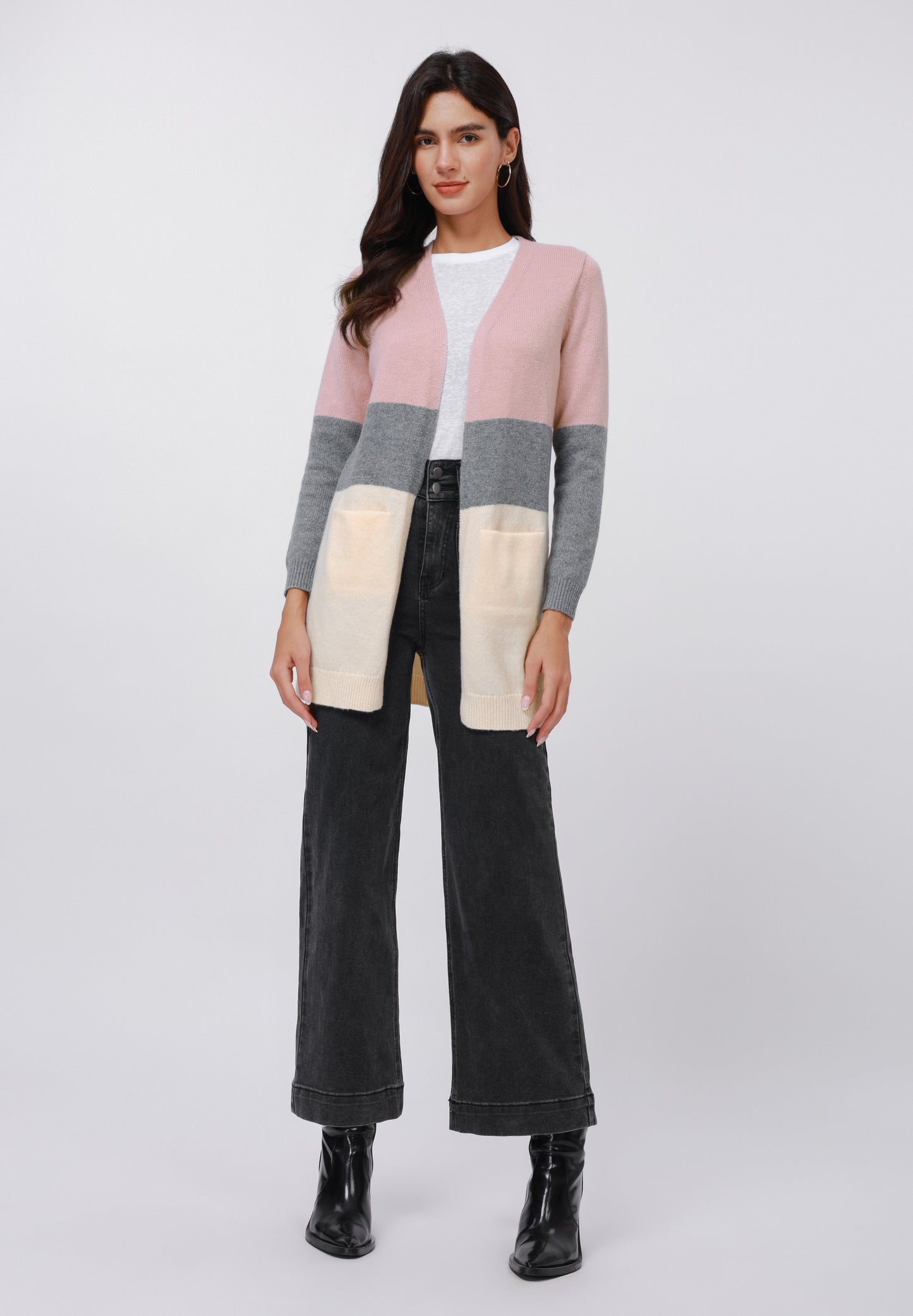 Anna Field Cardigan - Purple/grey/ercu