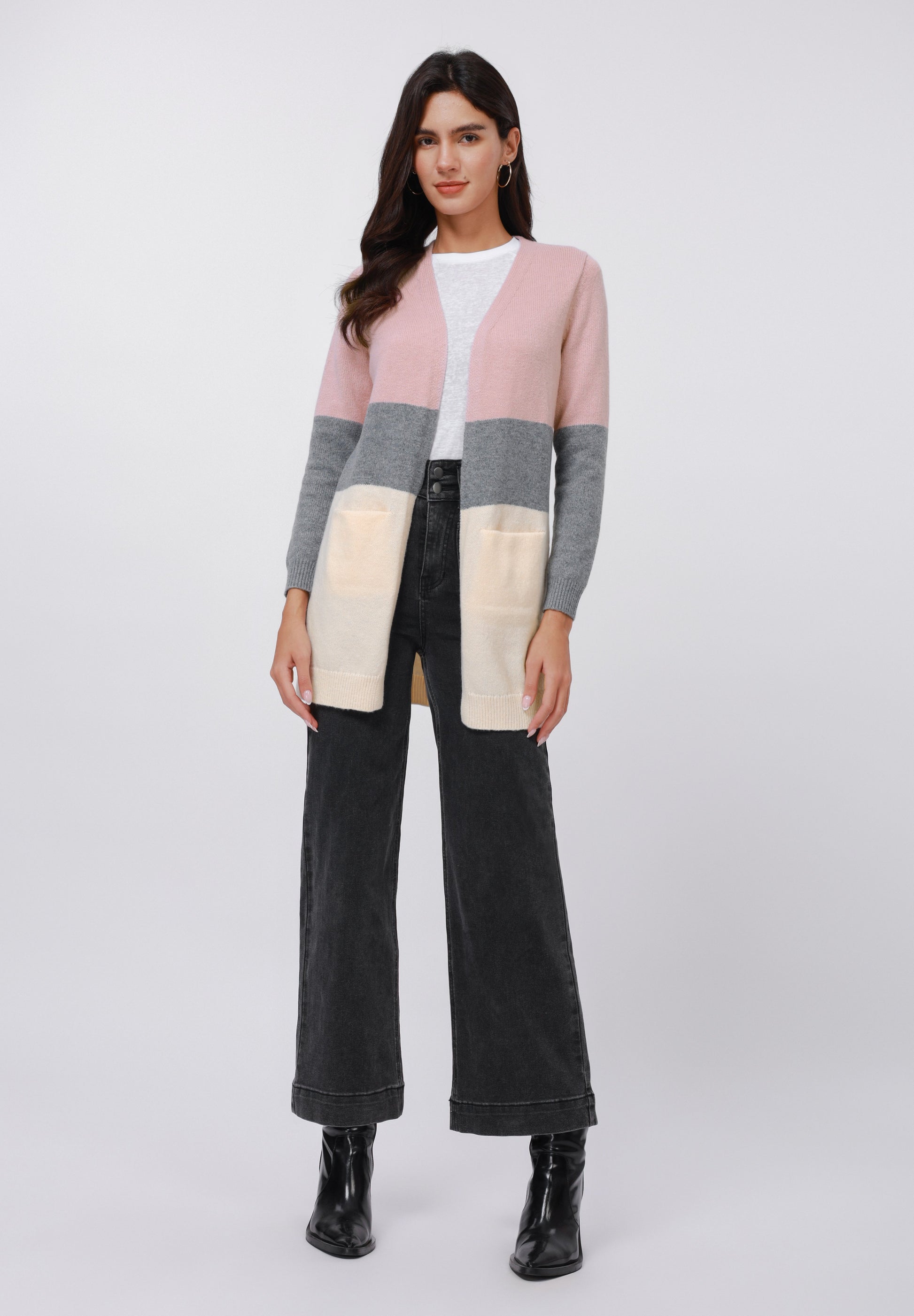 Anna Field Cardigan - Purple/grey/ercu