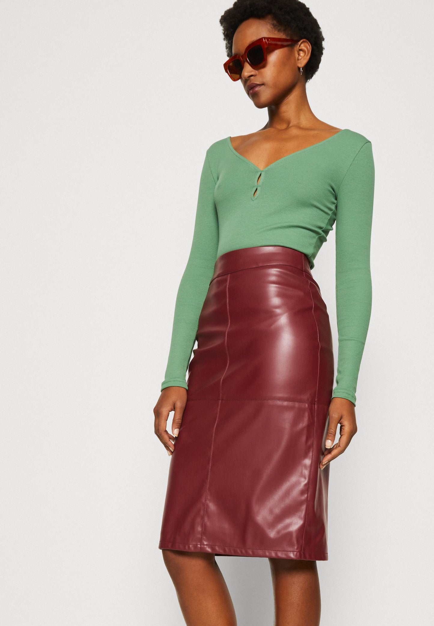 Anna Field Pencil Skirt - Bordeaux