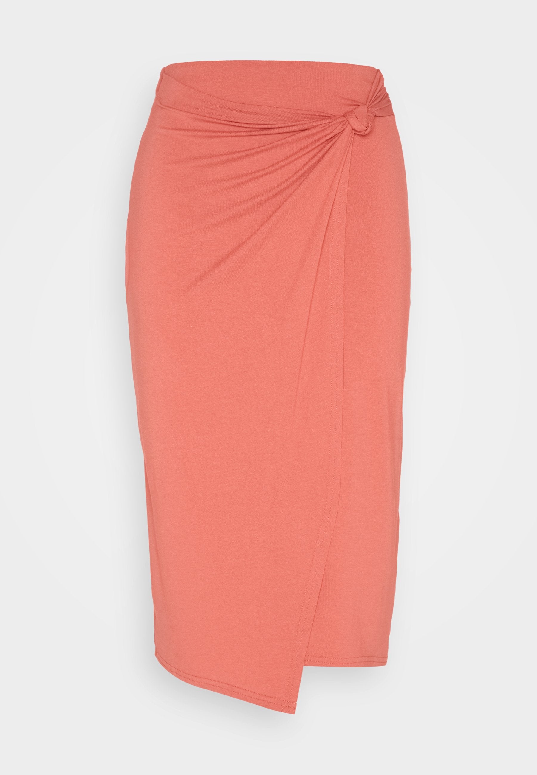 Anna Field Front Knot Midi Skirt - Pencil Skirt - Red