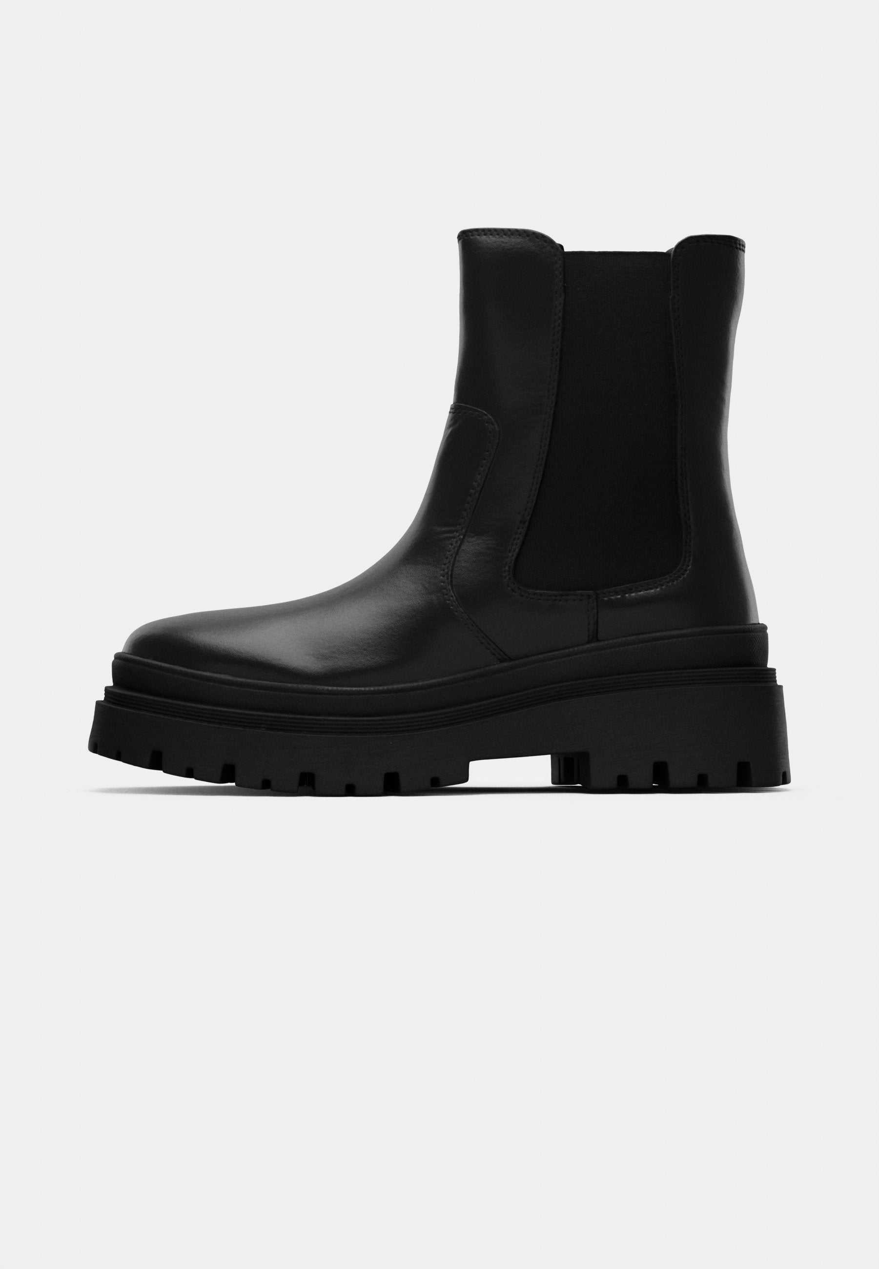 Anna Field LEATHER - Platform Ankle Boots - Black