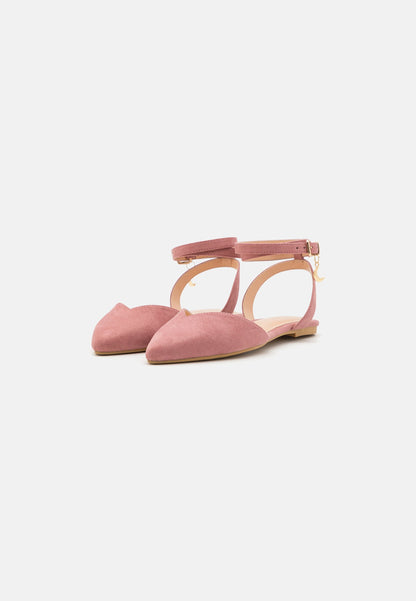 Anna Field Ankle Strap Ballet Pumps - Light Pink