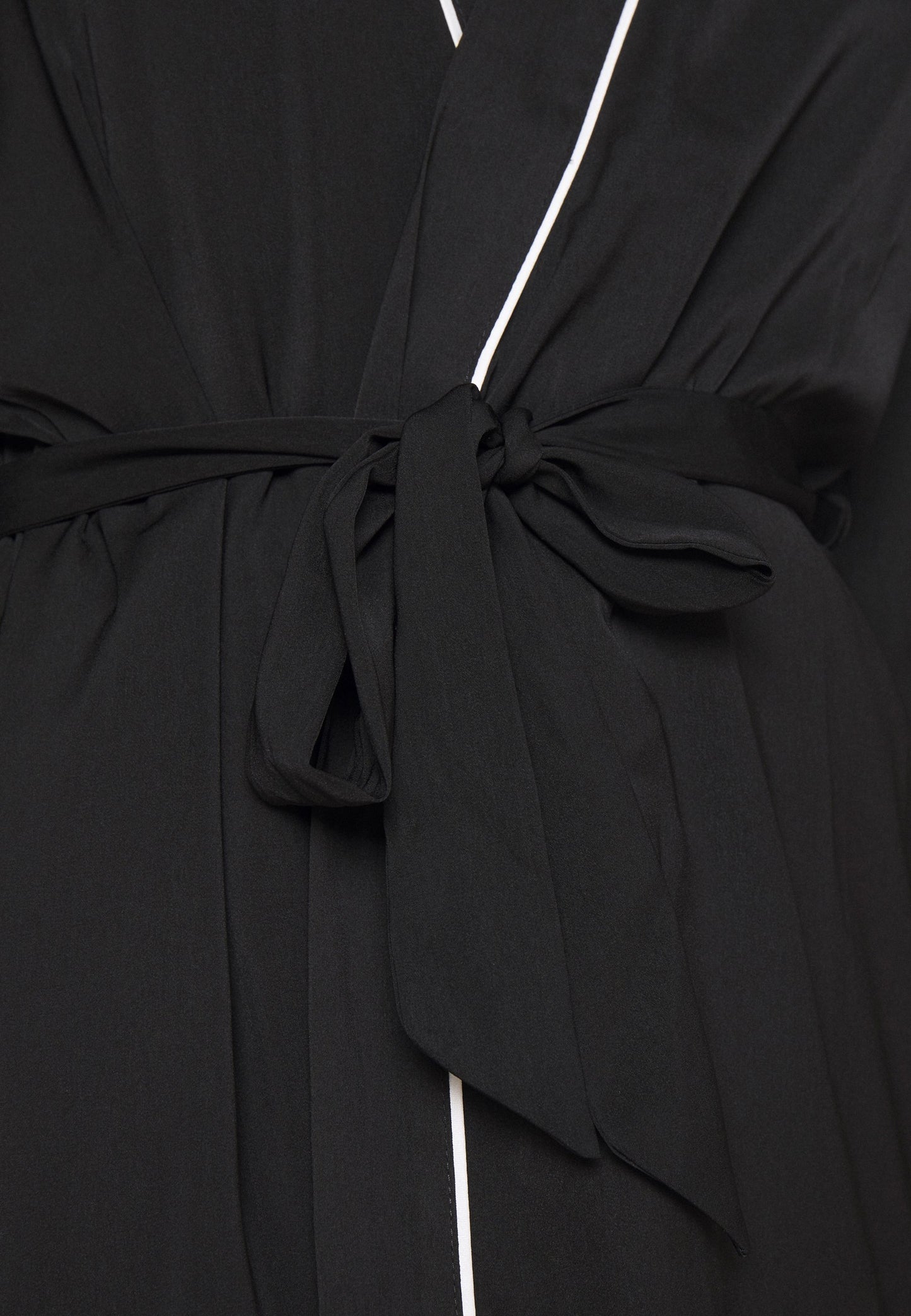 Anna Field Amanda Satin Dressing Gown - Dressing Gown - Black
