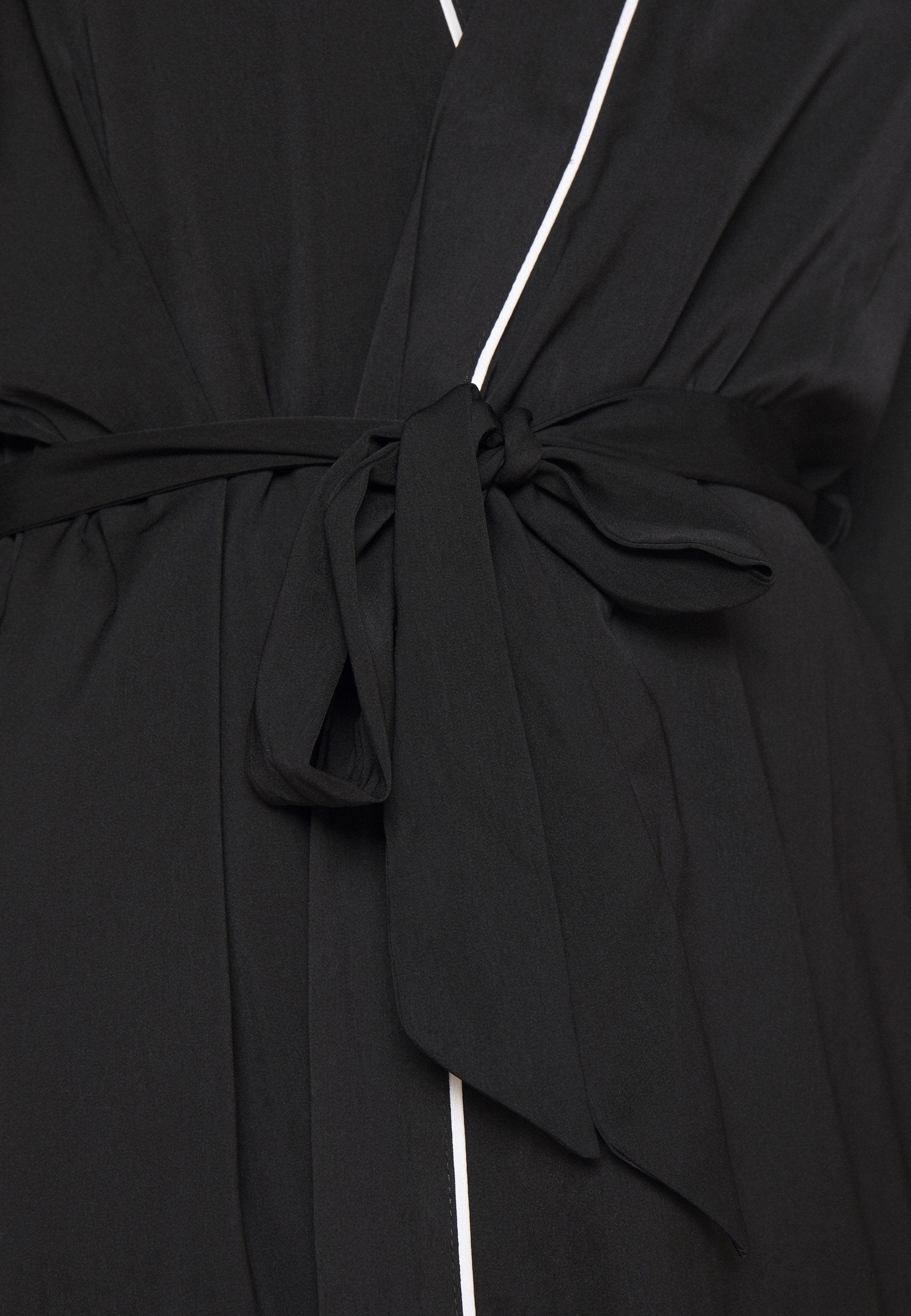 Anna Field Amanda Satin Dressing Gown - Dressing Gown - Black