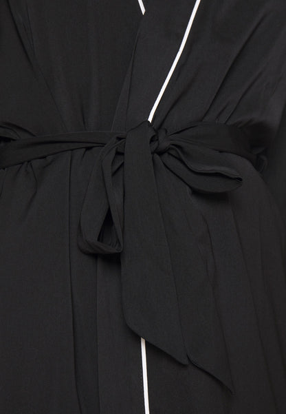 Anna Field Amanda Satin Dressing Gown - Dressing Gown - Black