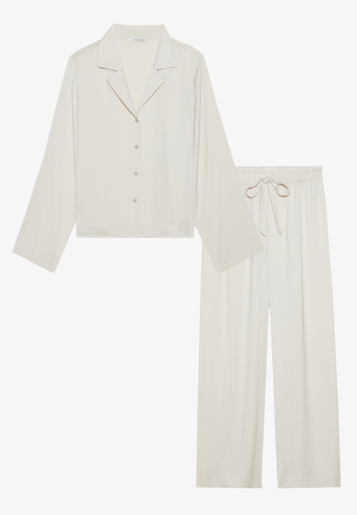 Anna Field HAMMERED SATIN SET - Pyjama Set - Light Brown