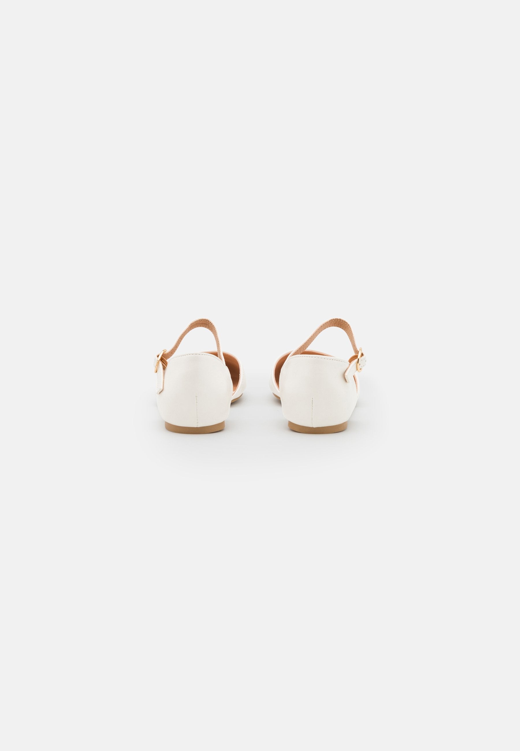  Ankle Strap Ballet Pumps - White