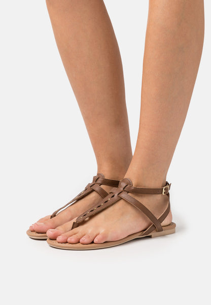 Anna Field T-Bar Sandals - Cognac