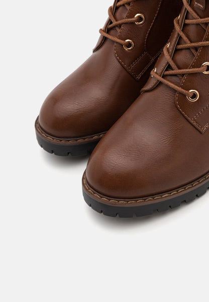  Lace-up Boots - Cognac