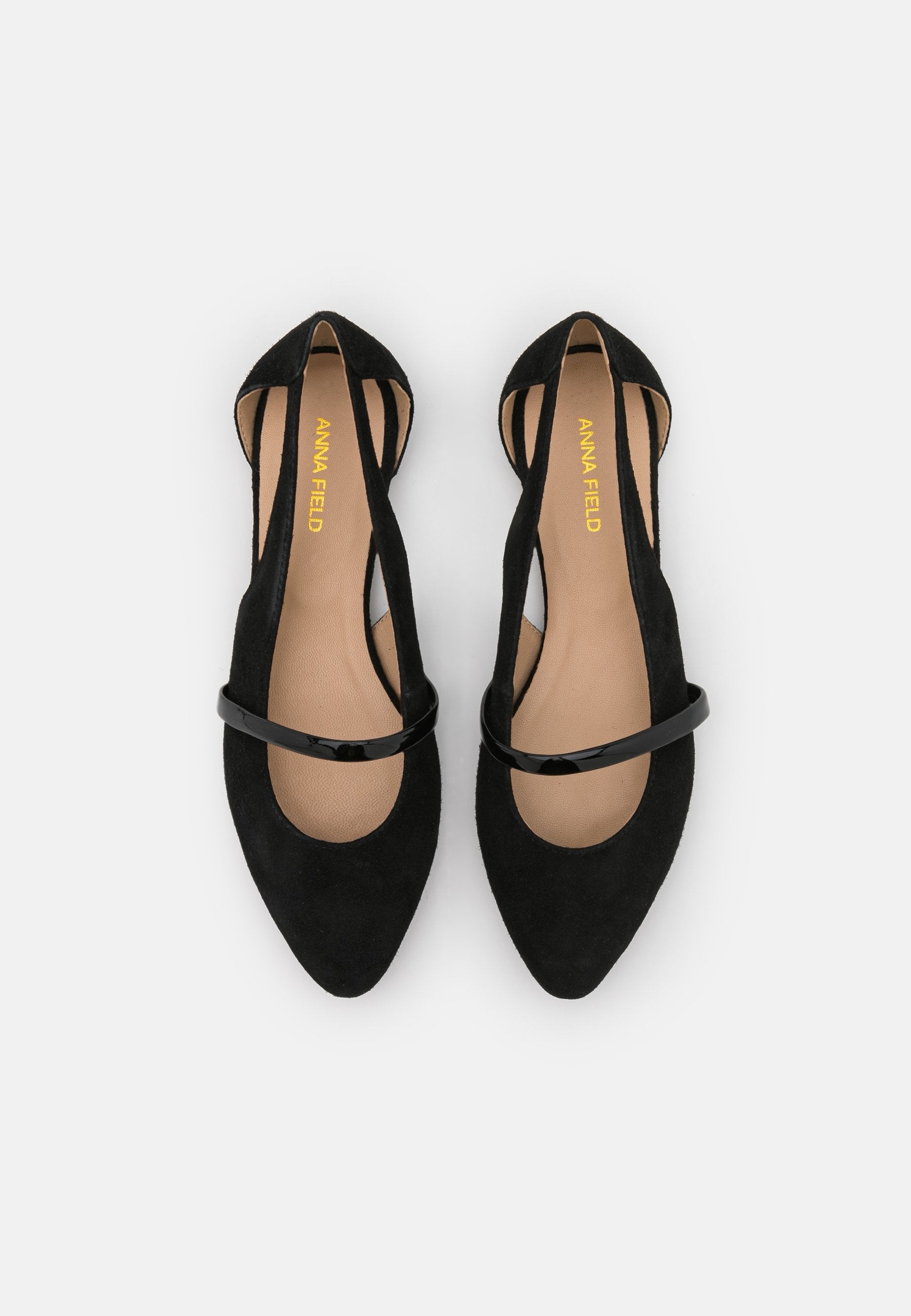 Anna Field Leather - Ankle Strap Ballet Pumps - Black