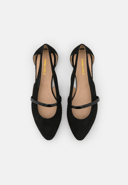 Anna Field Leather - Ankle Strap Ballet Pumps - Black
