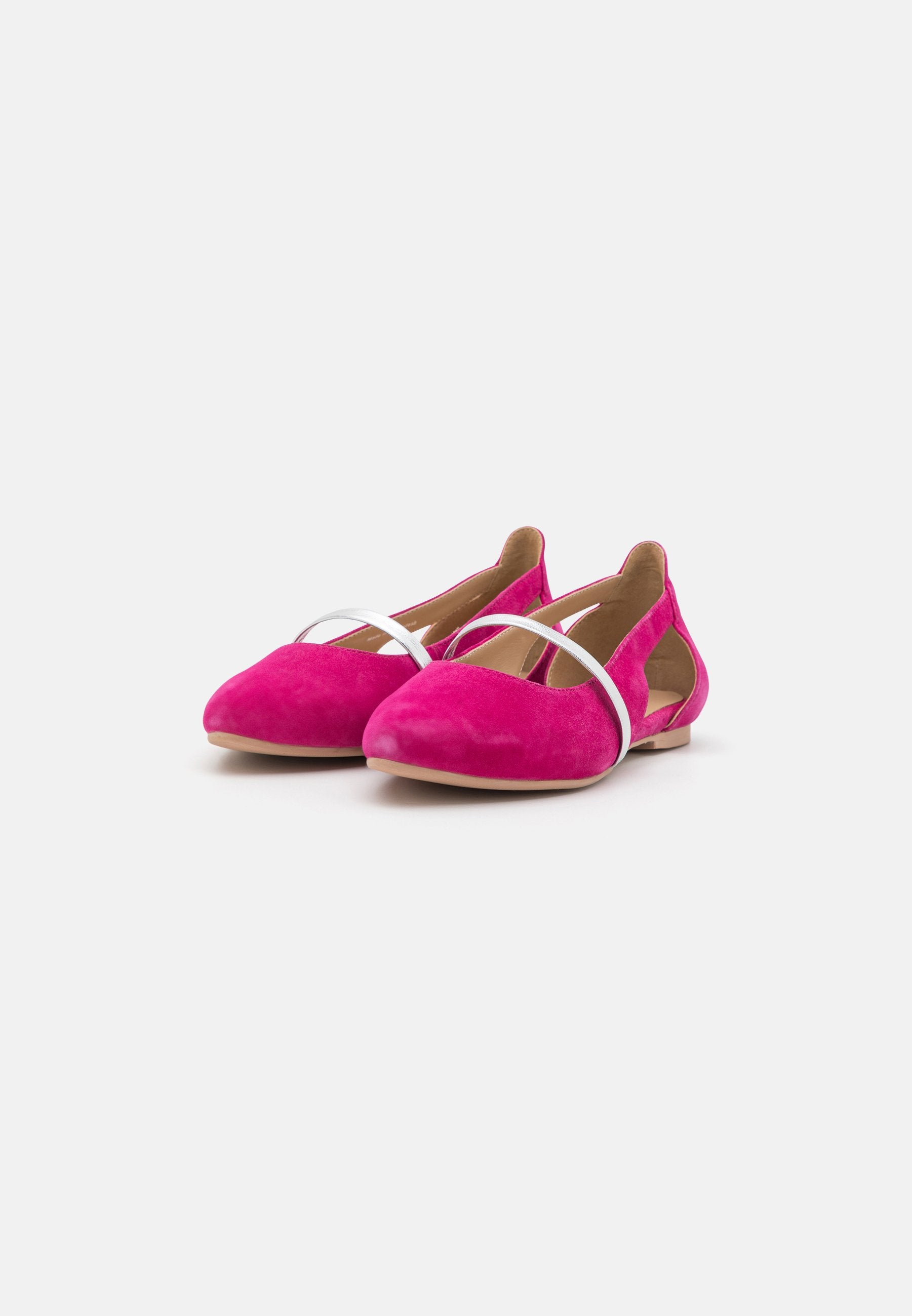 Anna Field Leather - Ankle Strap Ballet Pumps - Pink