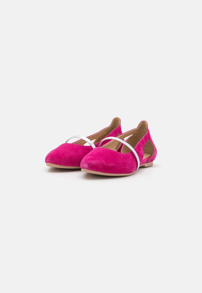 Anna Field Leather - Ankle Strap Ballet Pumps - Pink