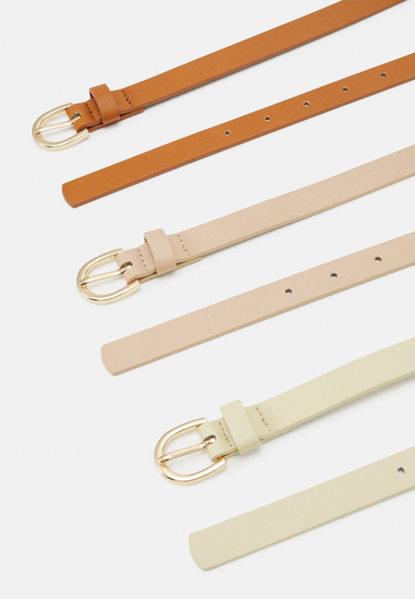 Anna Field 3 Pack - Belt - Cognac/Beige/Pink