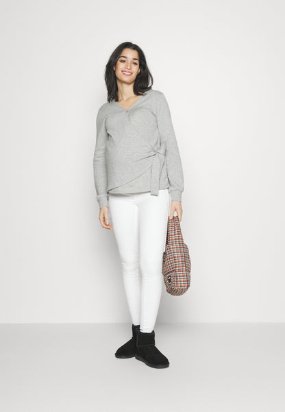  Zip-Up Sweatshirt - Mottled Light Grey