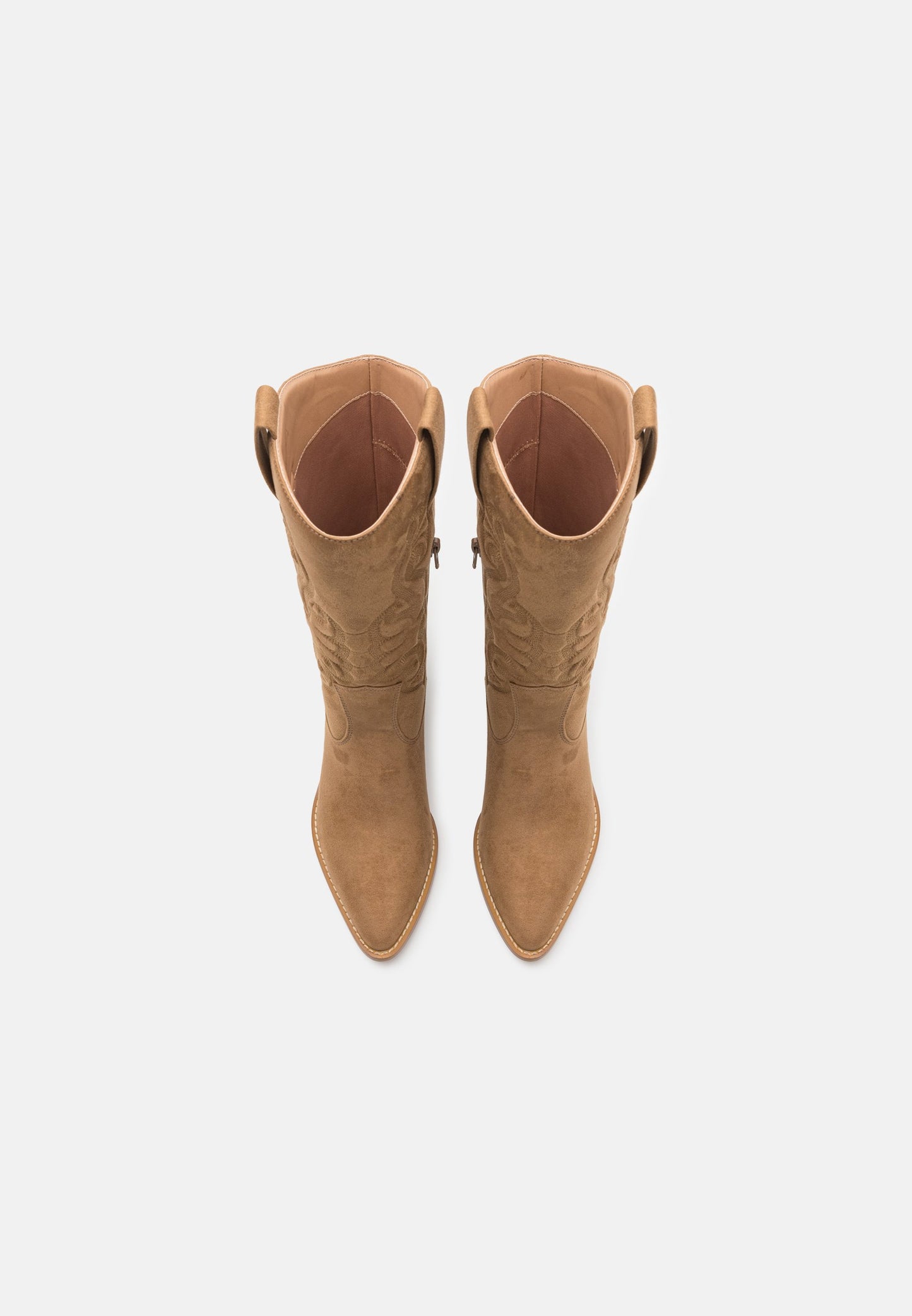 Anna Field Cowboy/Biker Boots - Beige