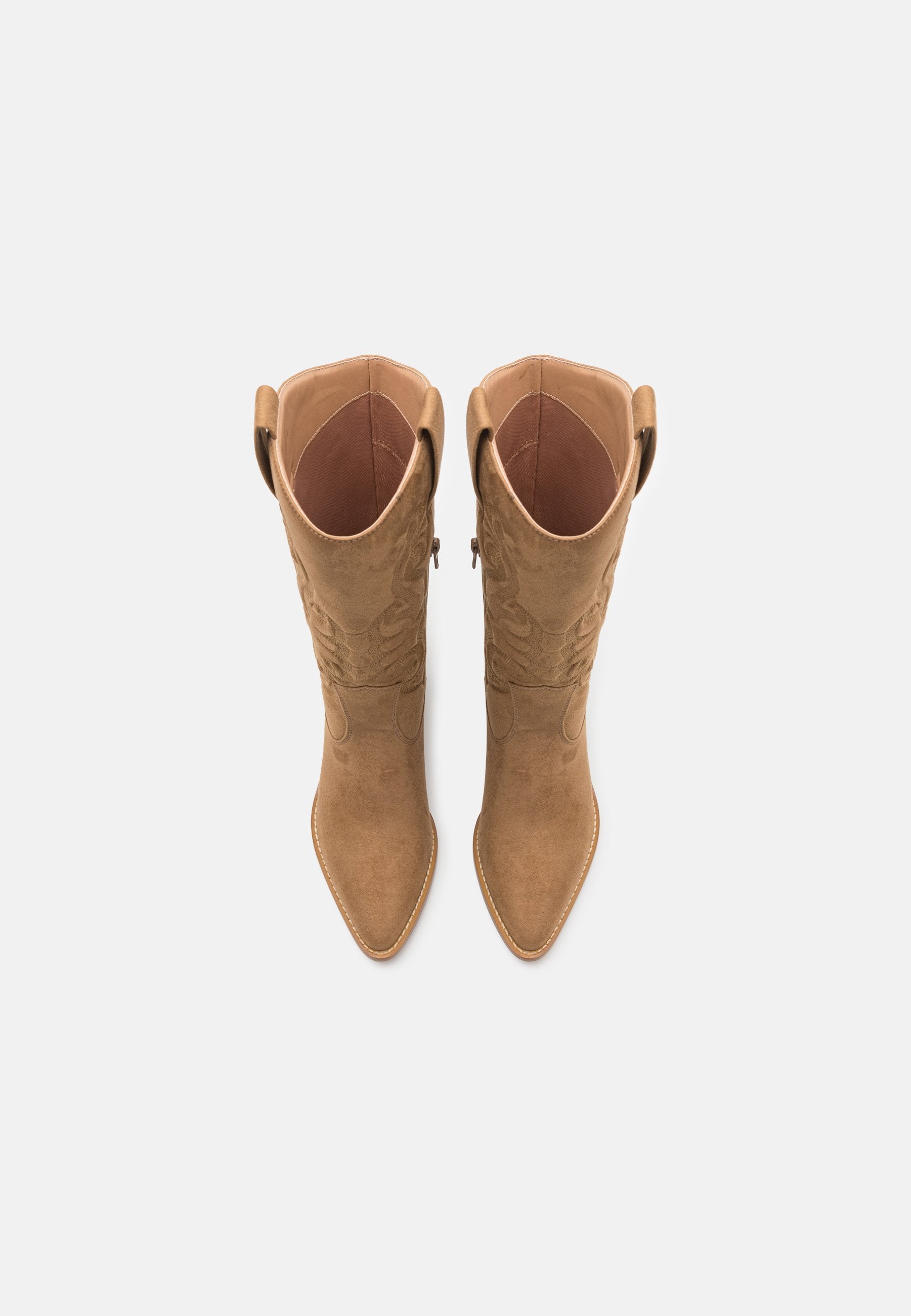 Anna Field Cowboy/Biker Boots - Beige