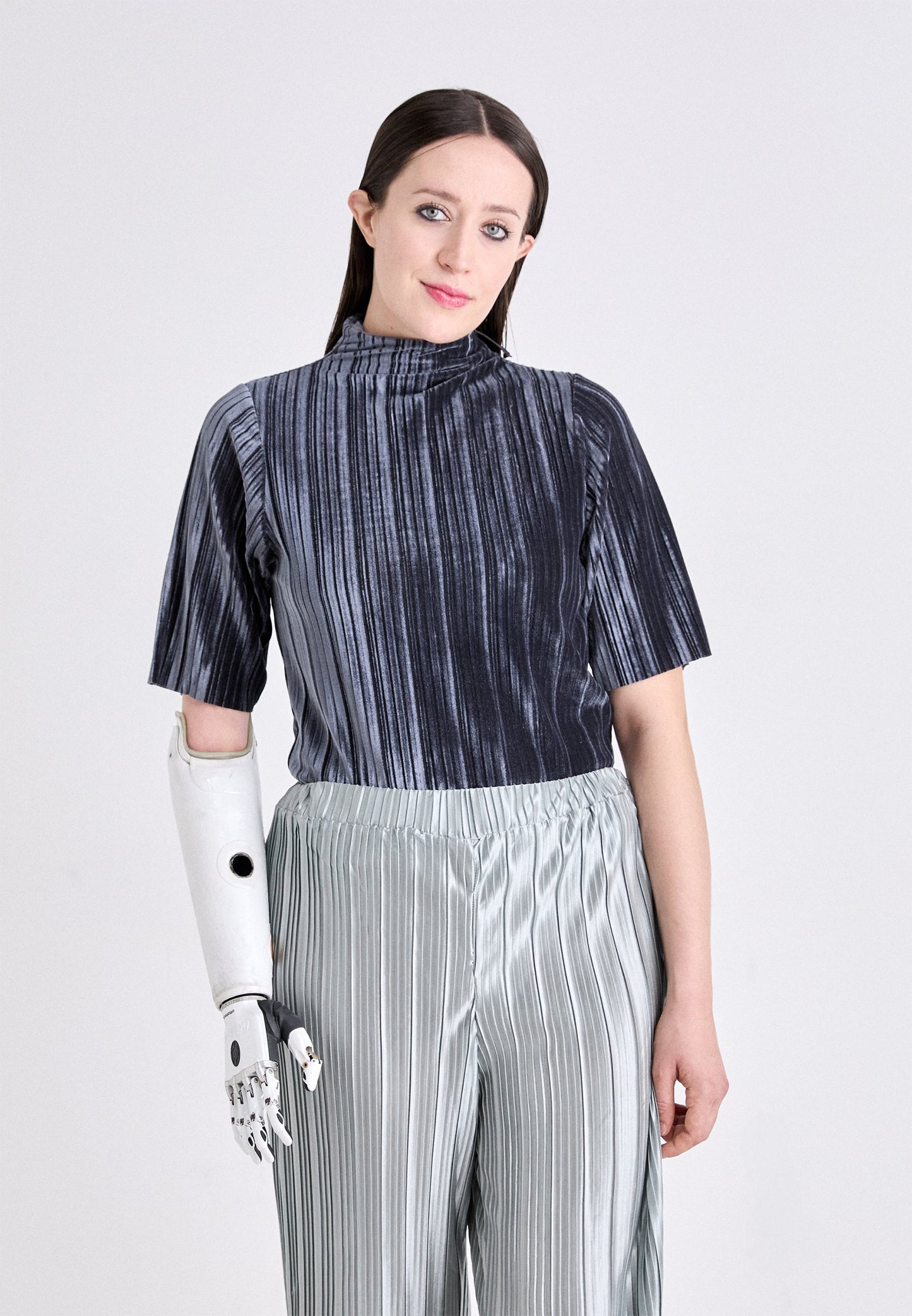 Anna Field ADAPTIVE FOLDED WATERFALL NECK - Print T-shirt - Dark Grey