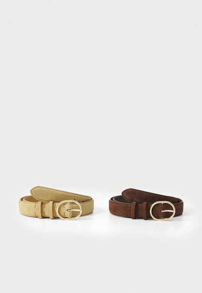 Anna Field 2 PACK - Belt - Beige/brown