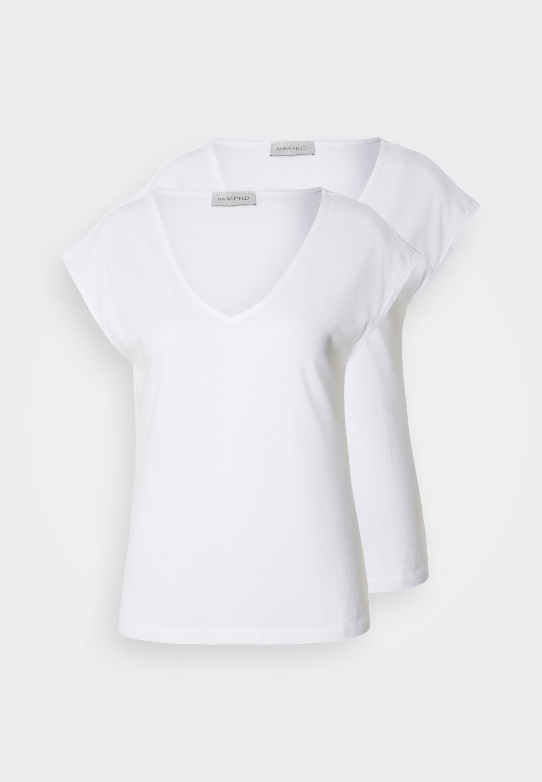 Anna Field 2 PACK - Basic T-shirt - Off-white/bordeaux