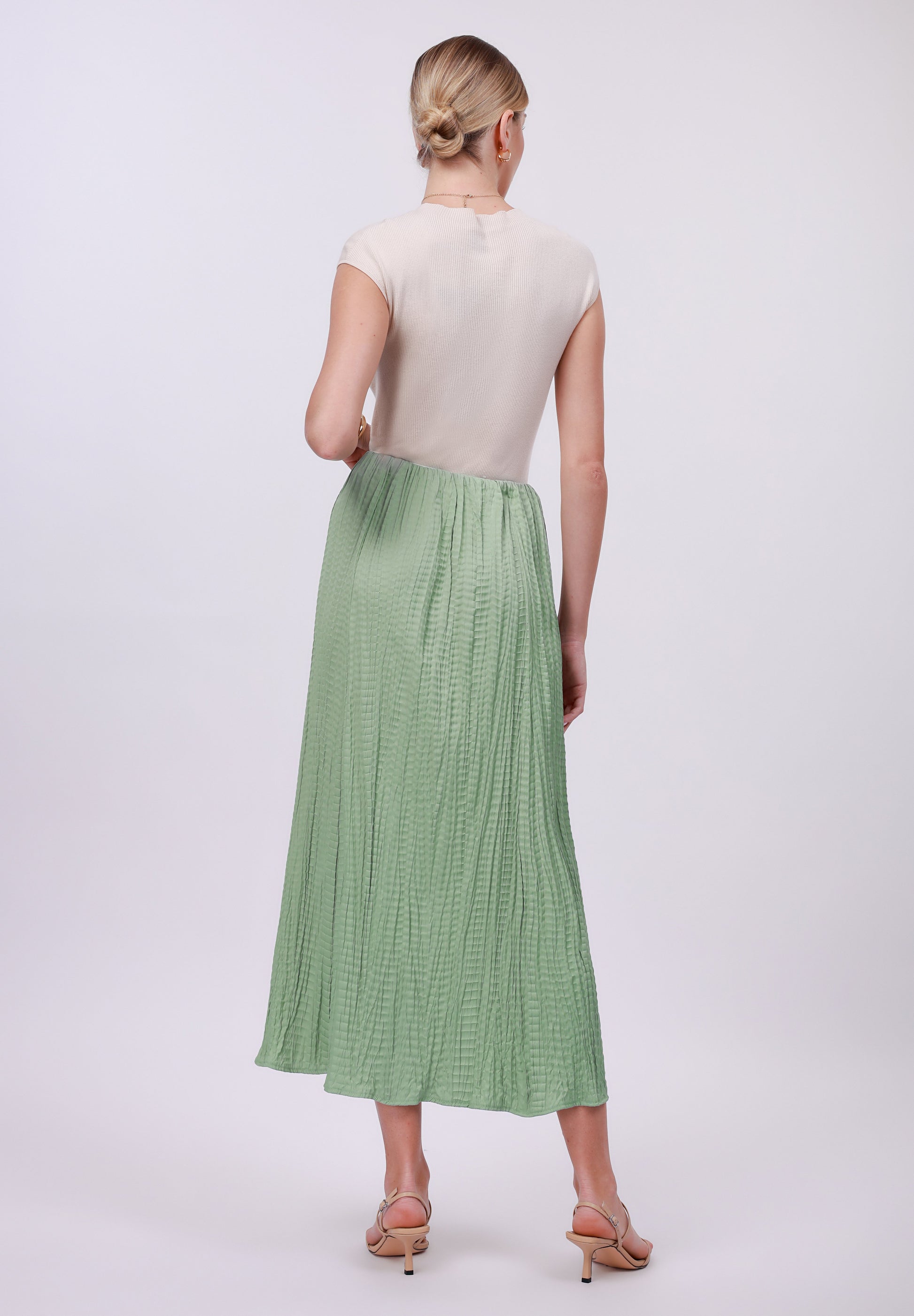 Anna Field Pleated Skirt - Green