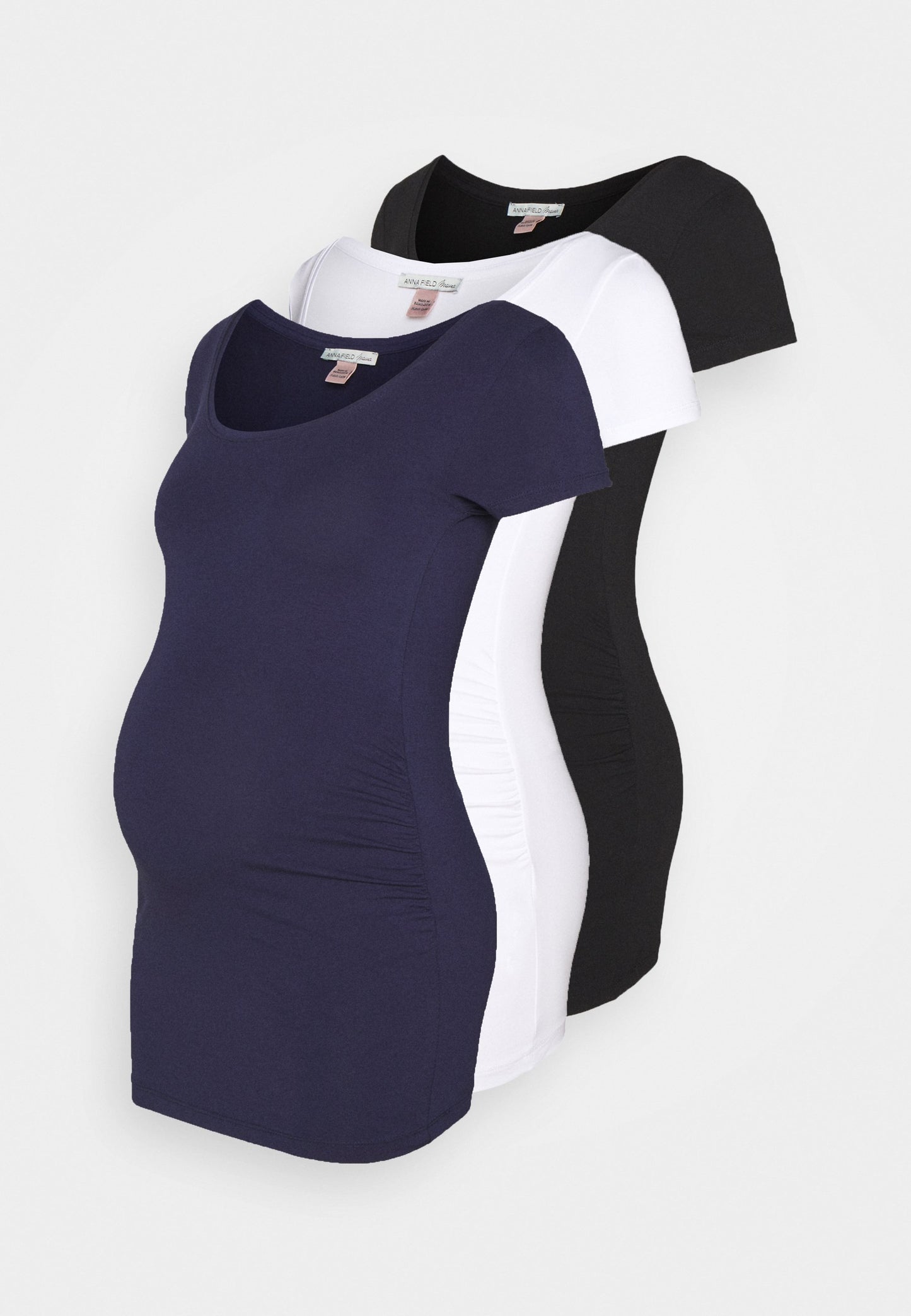  3Er Pack - Basic T-Shirt - White/Dark Blue/Black