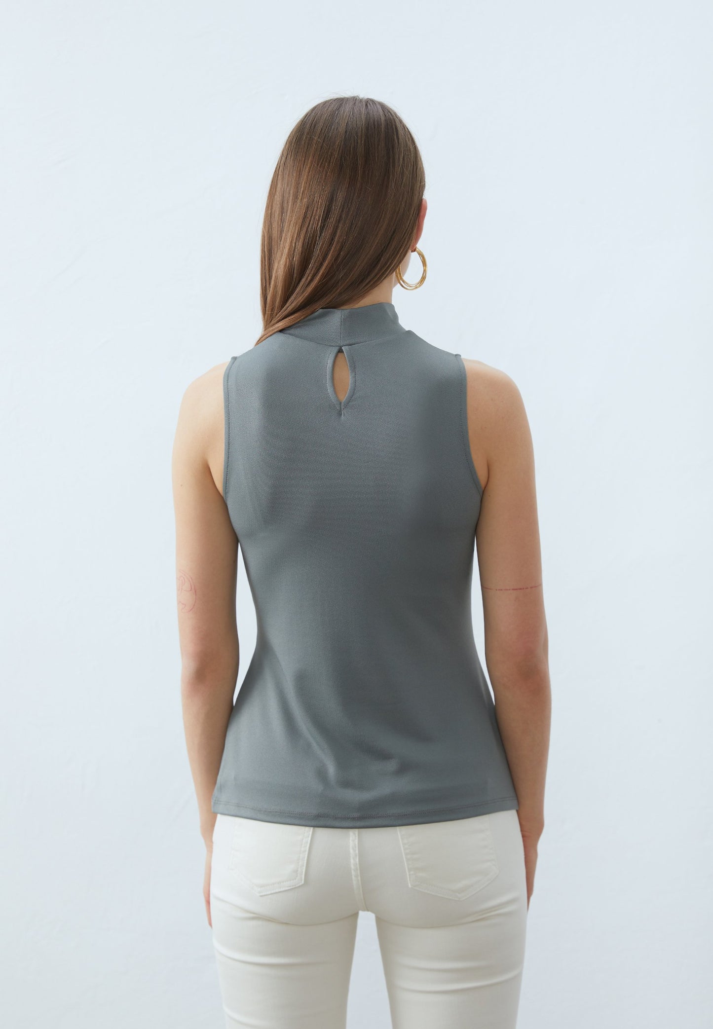 Anna Field Top - Blue-grey